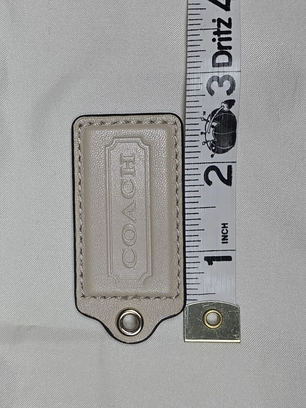 Authentic Coach Leather Hangtag Replacement Purse Charm Fob -beige (Tag Only)